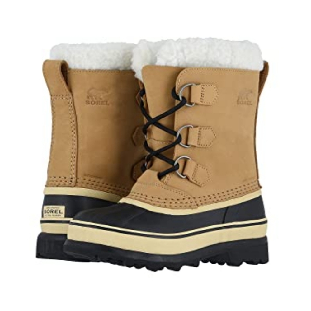 Sorel Kids Tan and Black Snow Boots